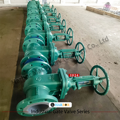 수동 플랜지 된 주사철 PTFE 배열 된 슬라이스 게이트 밸브 Z41F46-16C 수처리를 위해